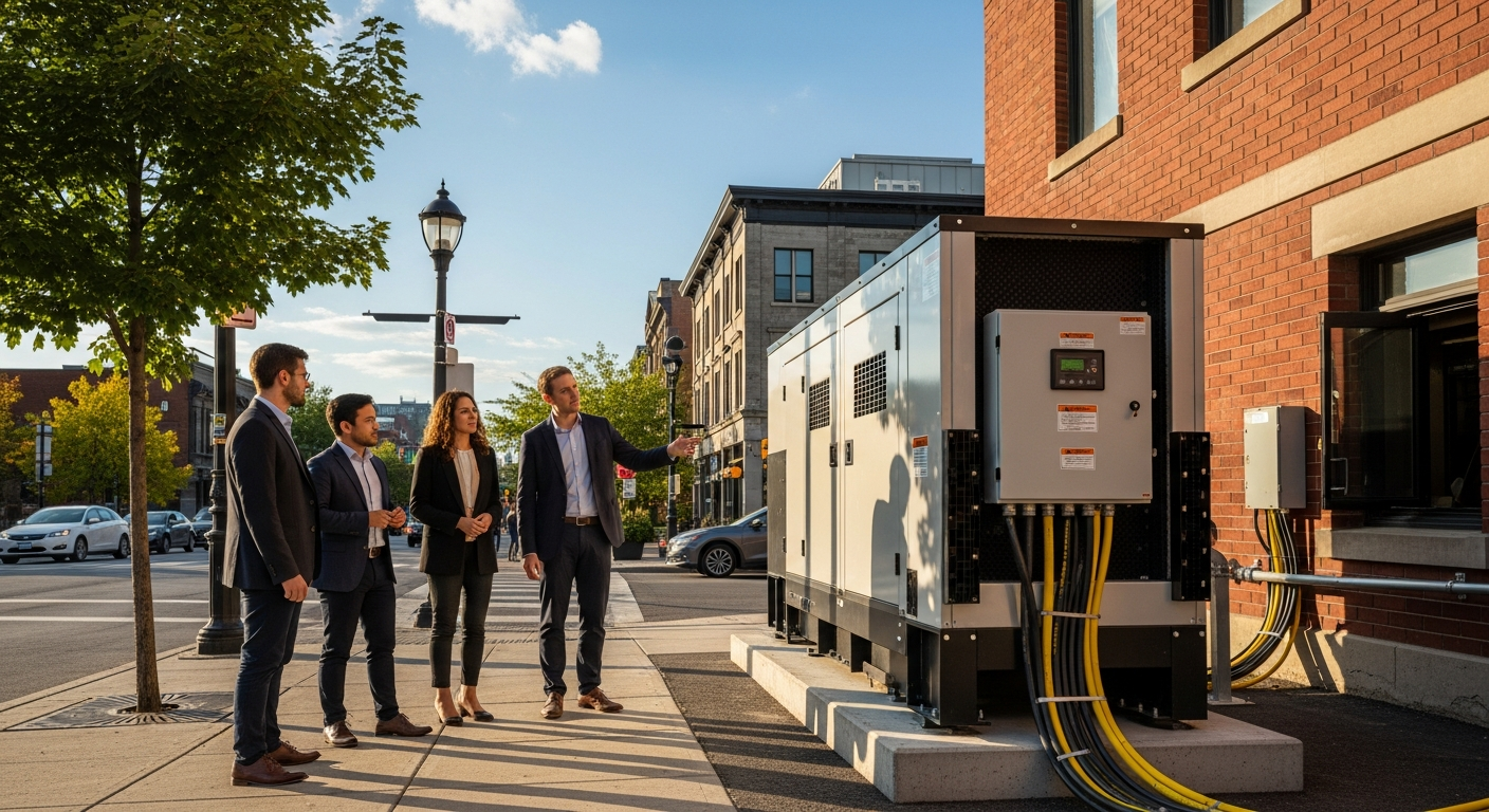 Génératrice bien installée pour gérer les pannes à Montréal