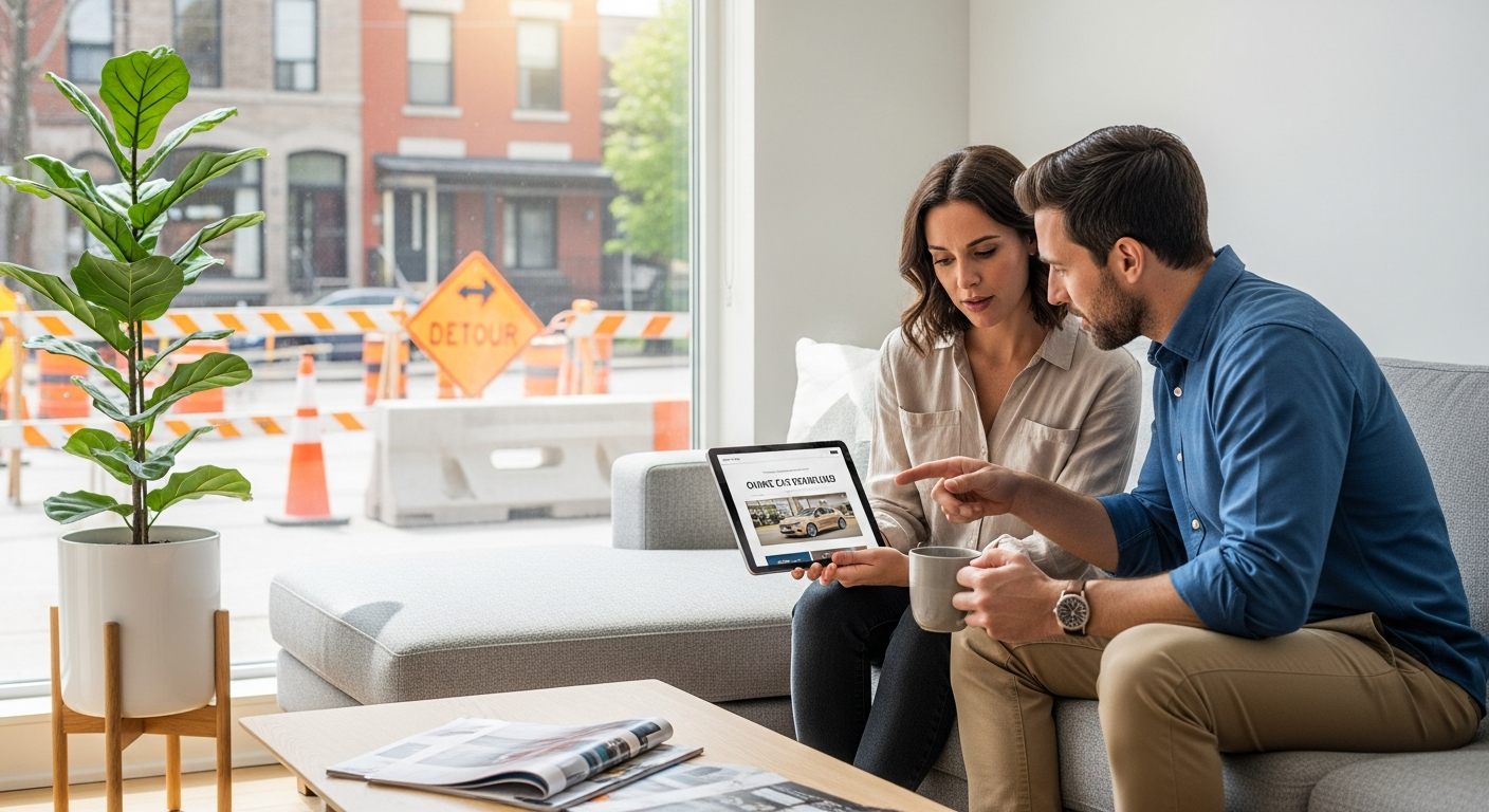 Navigating Car Sales Online During Quebec Roadwork