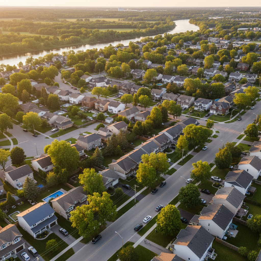Chambly neighborhood aerial view
