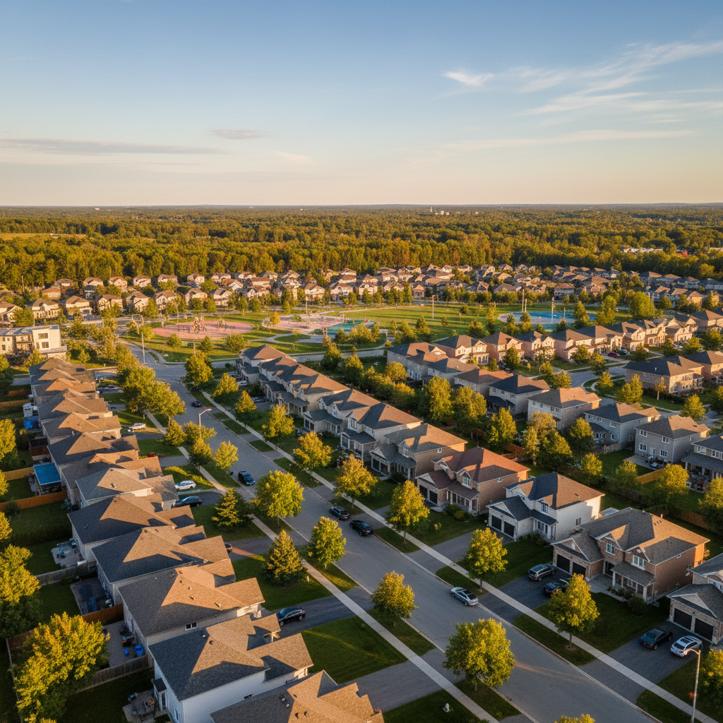 Mirabel neighborhood aerial view