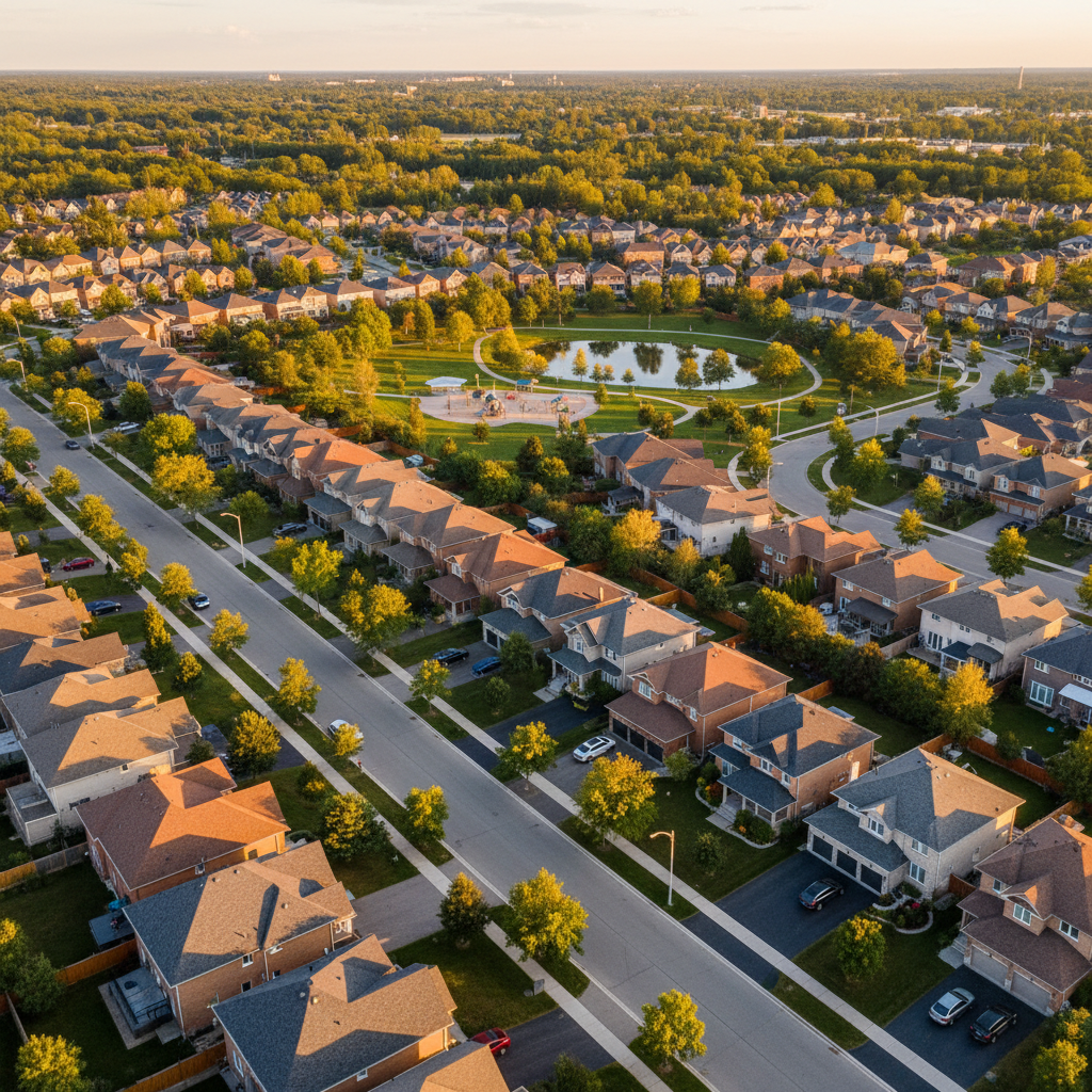Brossard neighborhood aerial view