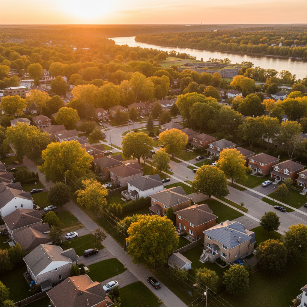 Chambly neighborhood aerial view