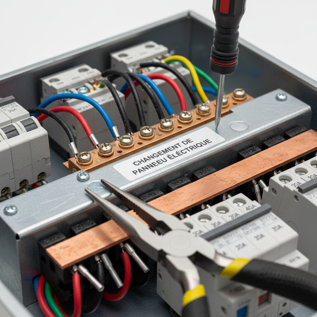 Changement de panneau électrique installation detail