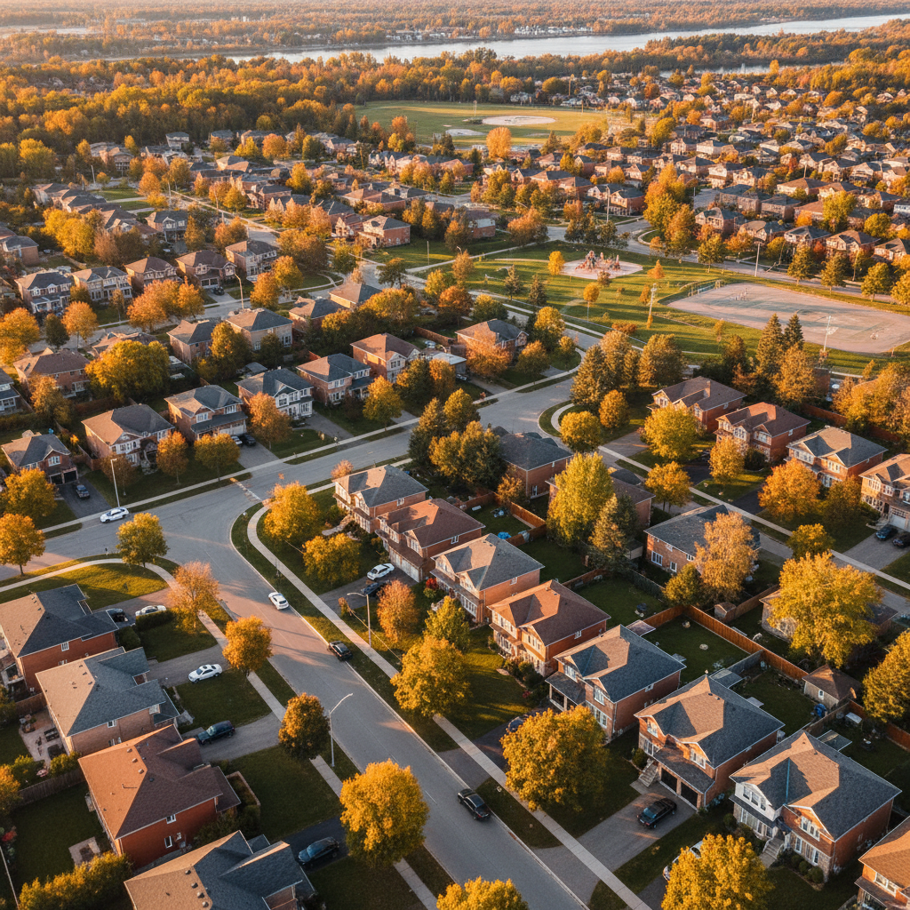 Terrebonne neighborhood aerial view