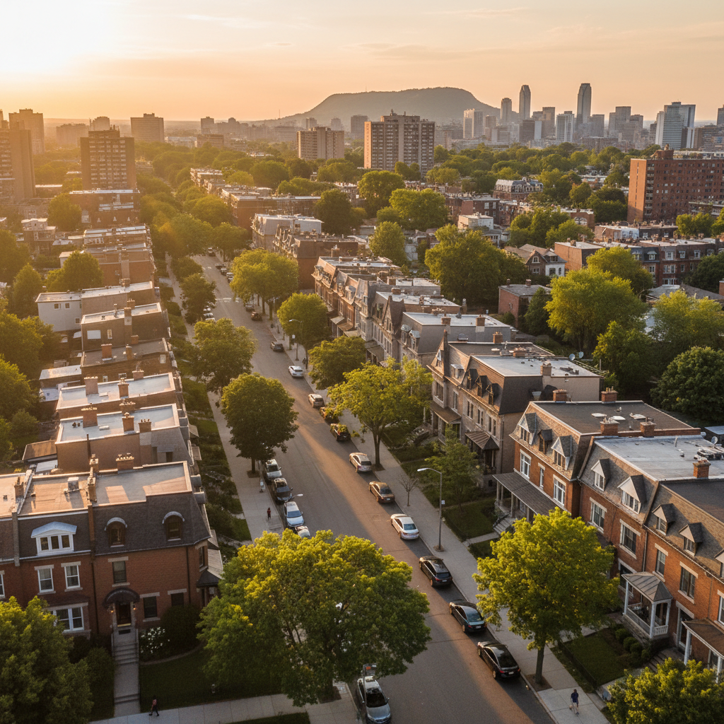 Montreal neighborhood aerial view