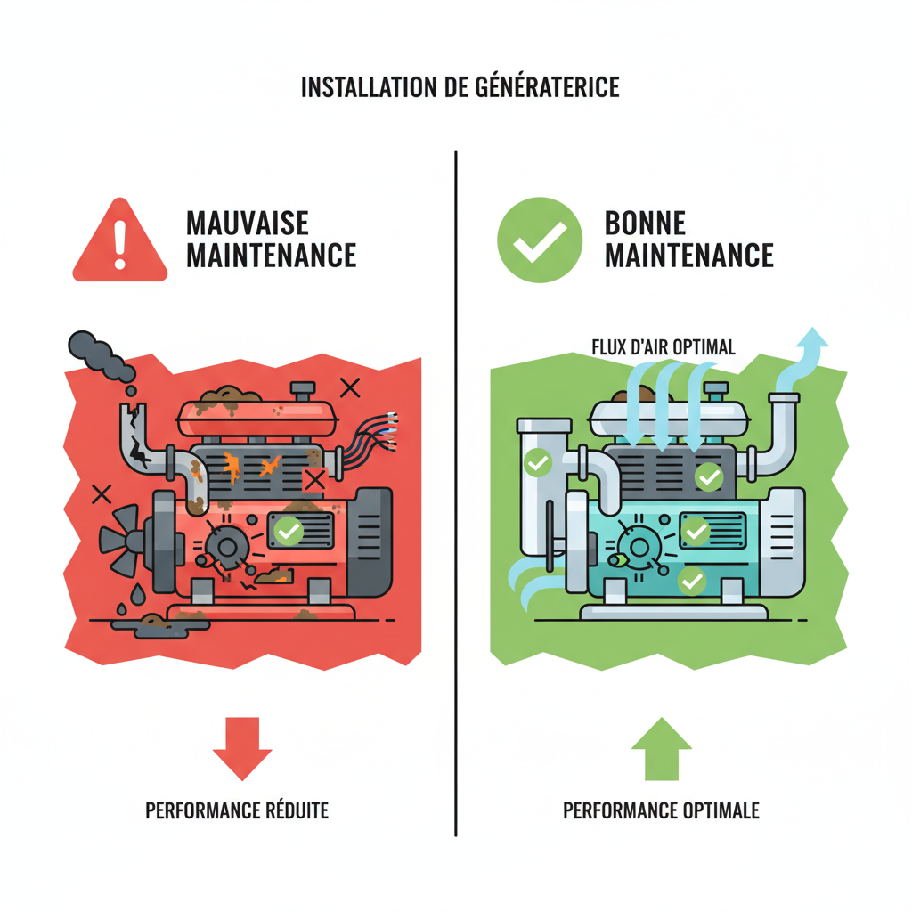 Installation de génératrice maintenance comparison infographic