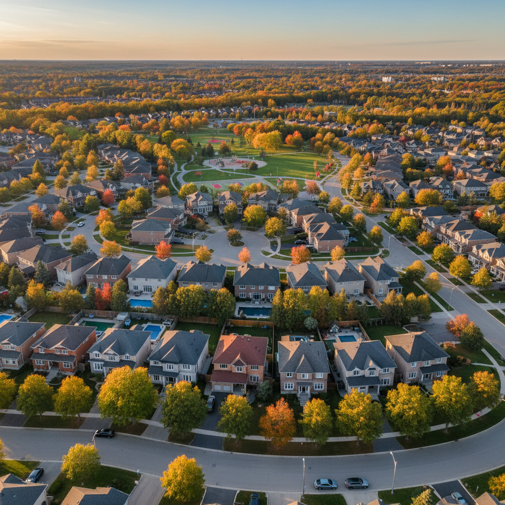 Brossard neighborhood aerial view