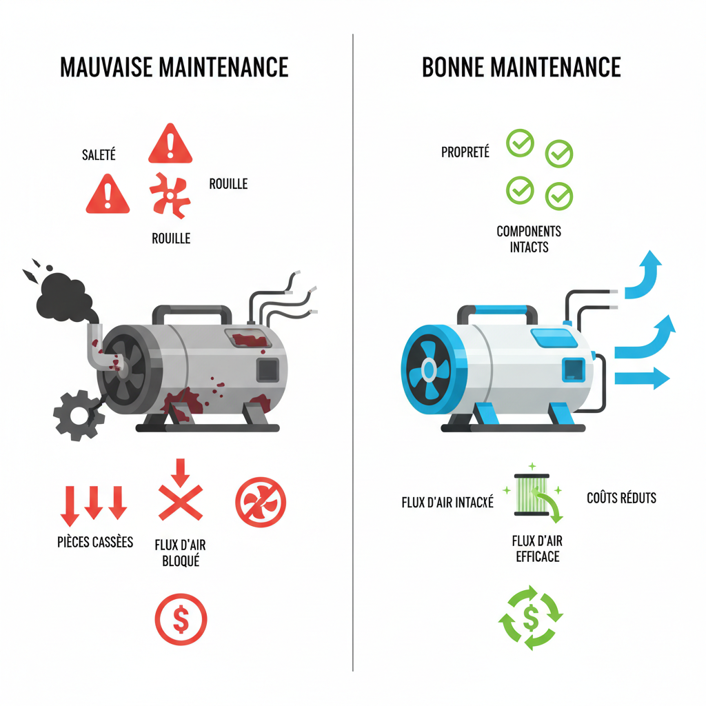 Installation de génératrice maintenance comparison infographic