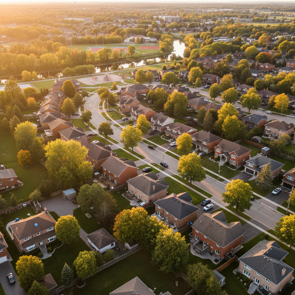 Mascouche neighborhood aerial view