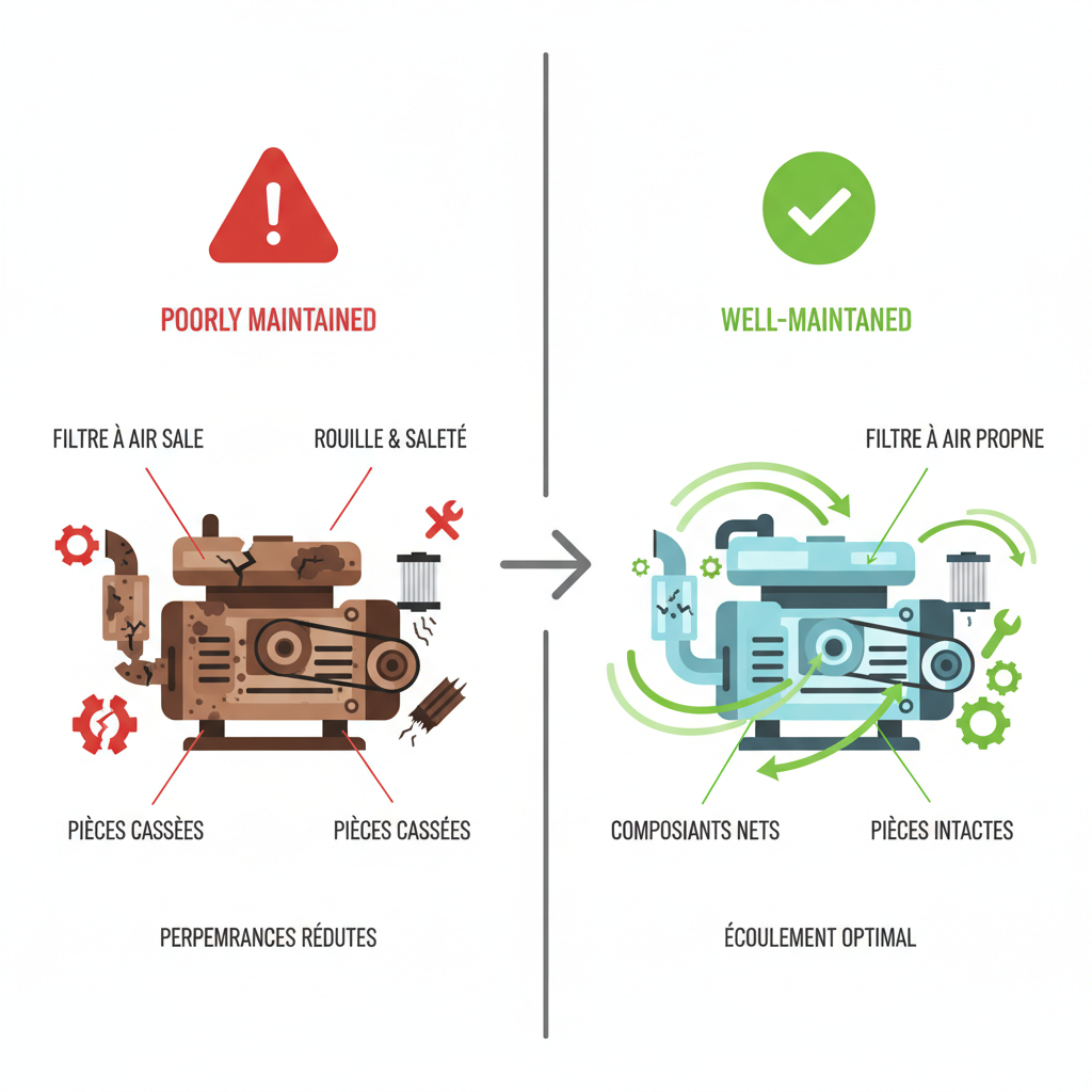 Installation de génératrice maintenance comparison infographic