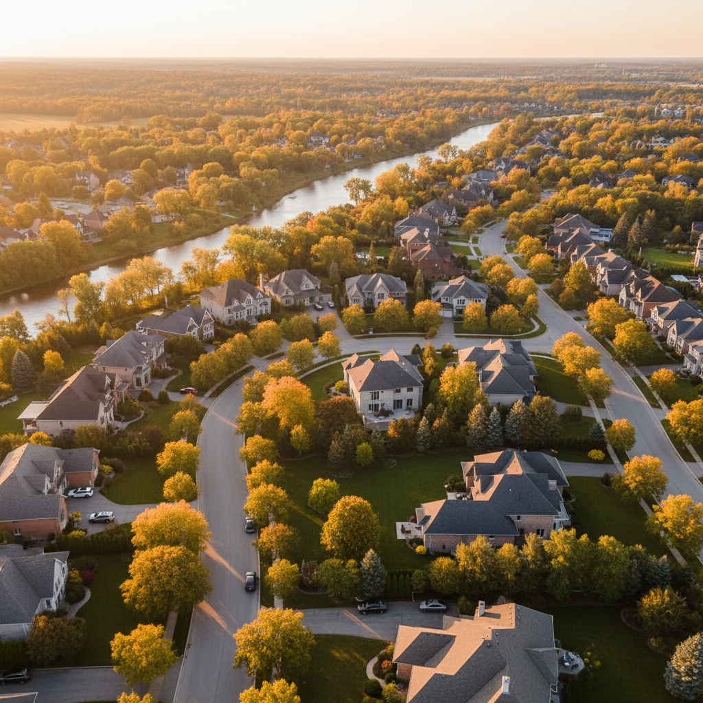 Repentigny neighborhood aerial view