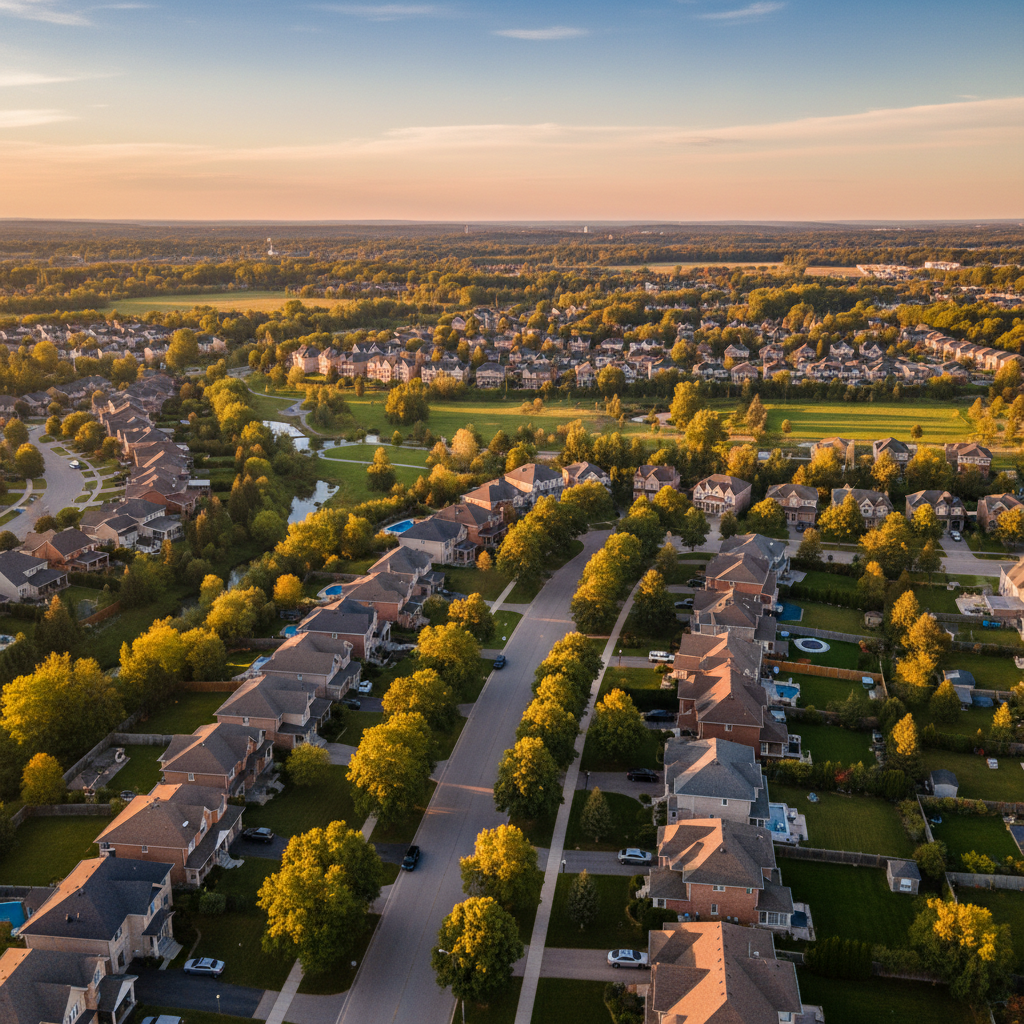 Terrebonne neighborhood aerial view