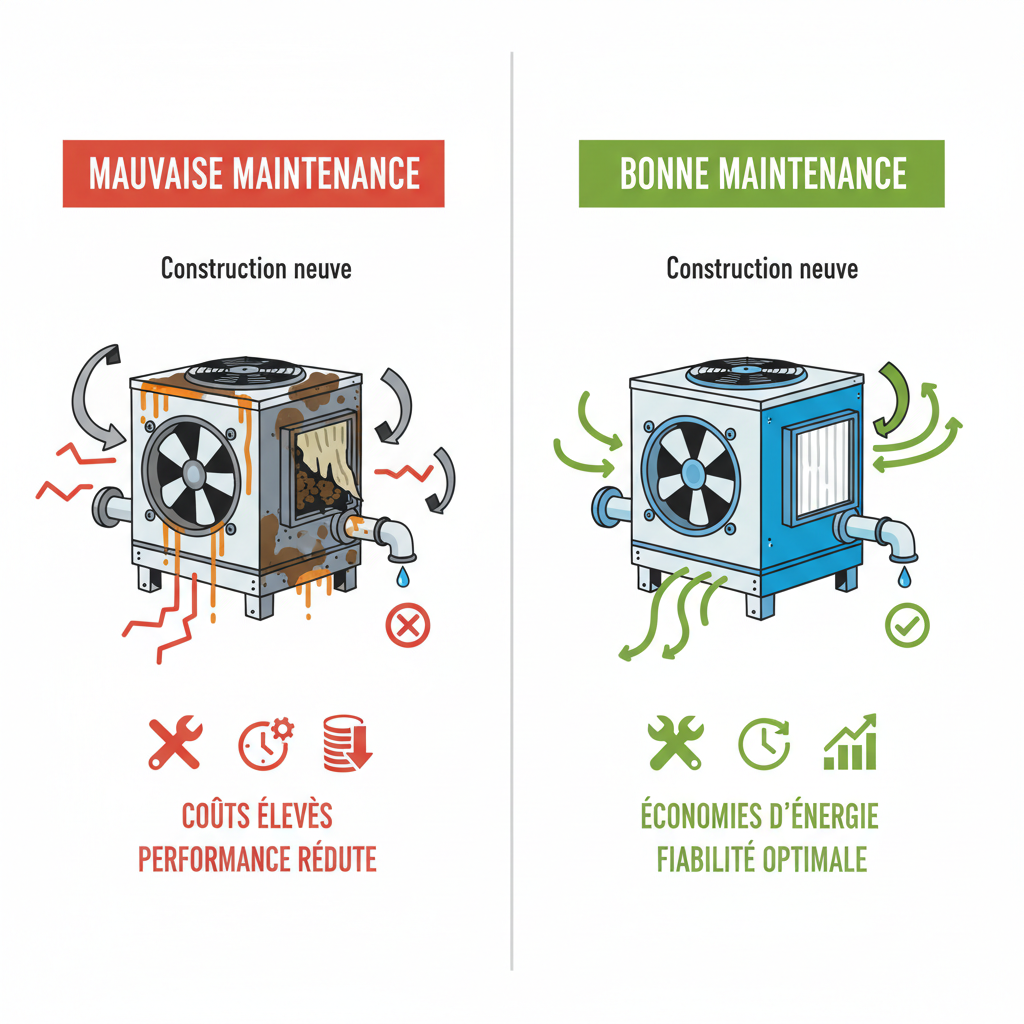 Construction neuve maintenance comparison infographic
